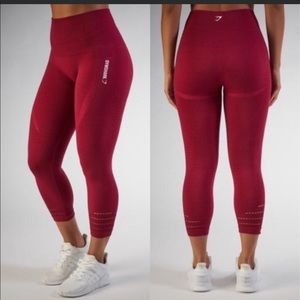 Gymshark M Seamless Cropped Legging in Beet Marl